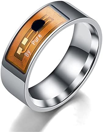 טלפונים ניידים אופנתיים NFC טבעת חכמה טבעת נירוסטה 8 ממ רוחב טבעת חכמה חכמה טבעת זוג חכמה