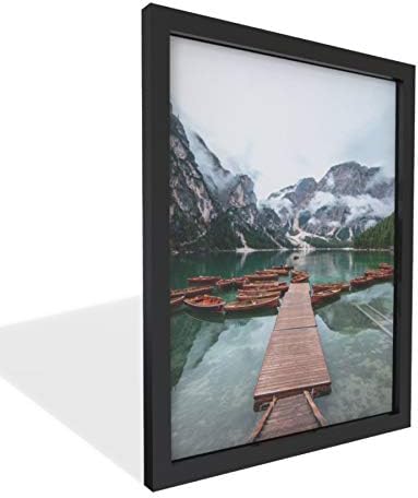 מסגרת תמונה מודרנית 37x40 עץ שחור זכוכית אקרילית - קיר גלריה תלוי 37 x 40 מסגרת פוסטר - ארט קיר תצלום 40x37