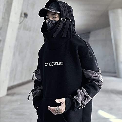 Xyxiongmao Streetwear Hoodie Hoodie Cyberpunk Mens Tactical Mens
