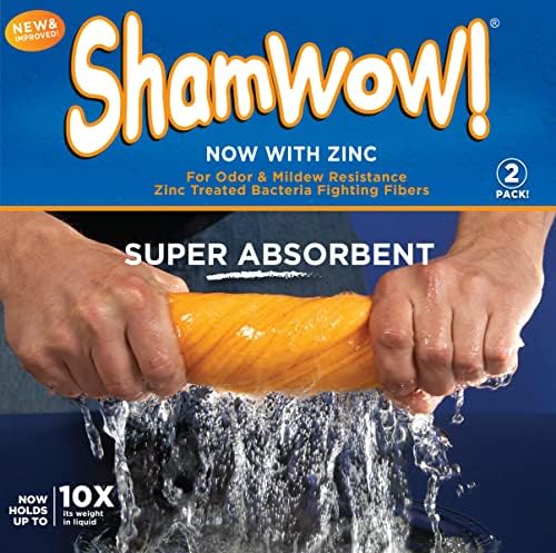 Shamwow- חדש ומשופרת סופגת סופגת סופגת רב תכליתית בד מגבת מגבת- סיבי ריח מטופלים באבץ