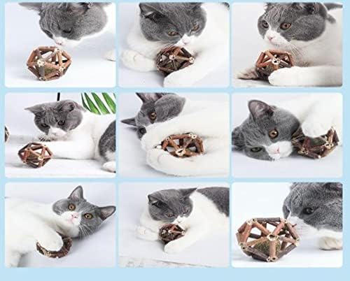 LEMALL 2.7 אינץ 'קטניפ טבעי ומקל סליקברסין מקל חתול כדורי כדורי חתול רגיעה טוחנת טוחנת חטט