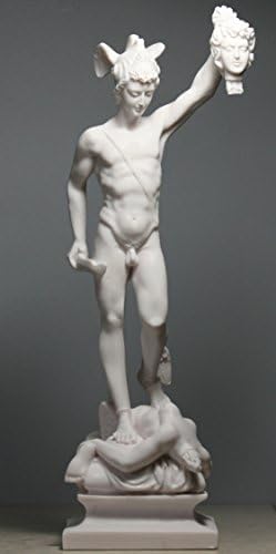 פרסאוס עם ראשו של גורגון מדוזה פסל פסלי שיש 13.4΄΄
