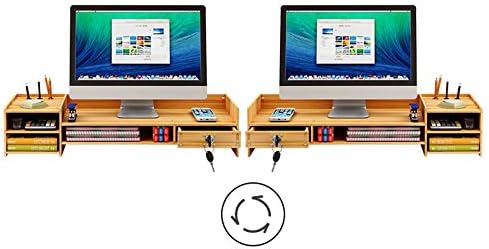מעמד מחשב נייד, עץ צג מעמד טלוויזיה מחשב נייד מחשב מסך משכים שולחן שולחן העבודה צג מעמד שולחן אחסון מתלה עשה