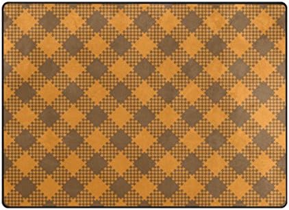 ColourLife 80 x 58 אינץ 'שטיח שטח שטח רך קל משקל שטיחים מקורה שטיחים ביתיים לקישוט בית לילדים סלון חום כתום חום