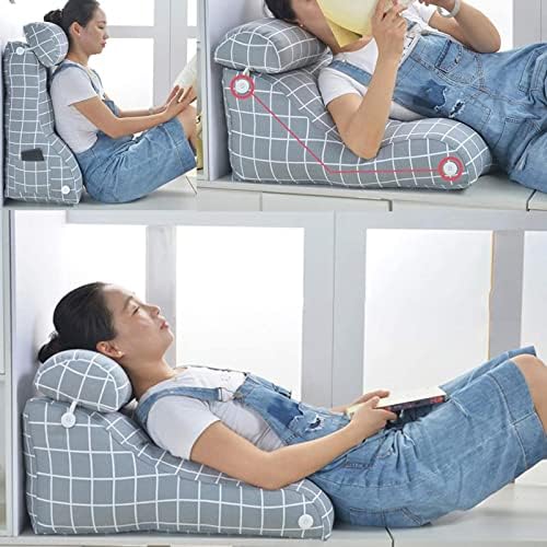 CXSMKP כרית קריאה, כרית מנוחה מיטה טריז טלוויזיה כרית טלוויזיה עם כרית צוואר מתכווננת, משענת גב גב תמיכה בתמיכה