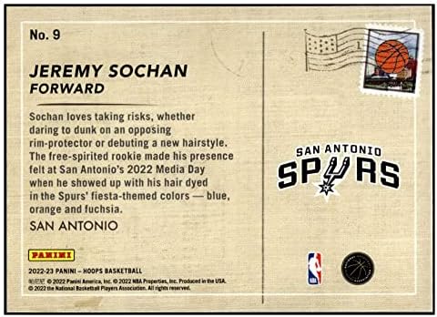 ג'רמי סוצ'אן RC 2022-23 Panini NBA Hoops ברכות טירון חורפיות 9 טירון NM+ -MT+ NBA כדורסל ספרס