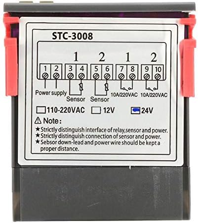 STC-3008 תצוגה כפולה כפולה NTC חיישן בדיקה