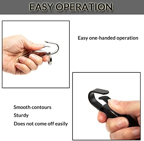 מחזיק מפתח חגורת חגורת TXSN קליפ מפתח חגורה כבד, מפלדת נירוסטה טקטי טבעת טבעת טבעת מפתח עם מקשים