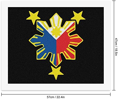 פיליפיני דגל עשה זאת בעצמך צבע על ידי מספרי אקריליק ציור ערכות קיר אמנויות תמונות לבית סלון משרד