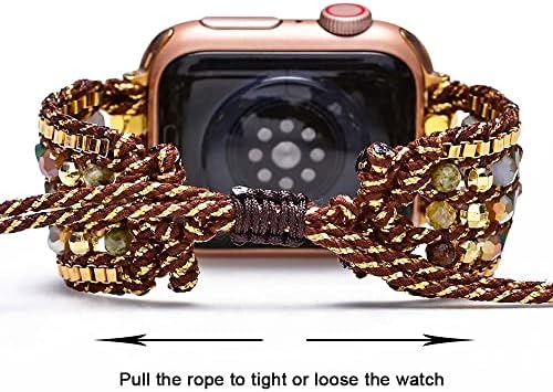 Eversnows תואם להקת Apple Watch 38 ממ 40 ממ 41 ממ 42 ממ 44 ממ 45 ממ 49 ממ אולטרה, בעבודת יד