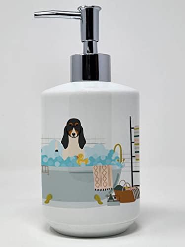 קרוליין של אוצרות וודק5741סבון שוויצרי כלבם באמבטיה קרמיקה מתקן לסבון, יד מתקן לסבון משאבת בקבוקי אמבטיה מטבח,