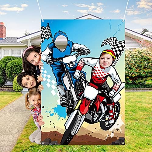 גדול סאטן תמונה רקע פנים צילום באנר דקור אופני עפר נושא מסיבת לטובת אספקת קישוטי מצחיק מסיבת משחקים לילדים, 59-39