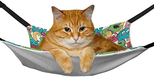 ערסל לחיות מחמד מיטת שינה חתול מצויר עם רצועות מתכווננות ווי מתכת 16.9 איקס 13