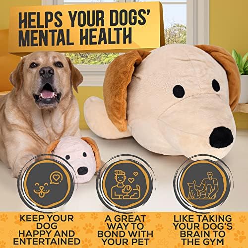 Myballdog נמוך עד עיסוי עדין 2 ב 1 צעצועי פאזל כלבים ממולאים צעצועים גורים קטיפה, כדור צעצועים