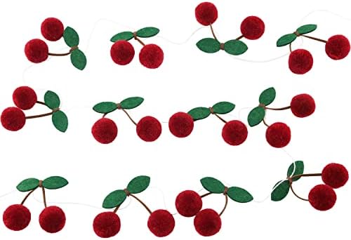 ווקסרי גרלנד Luorng 2.3 מ 'x 6.5 סמ קישוט צבעוני קישוט יום הולדת Waxberry קישוט ולנטיין פומפום, פירות DIY תלויים