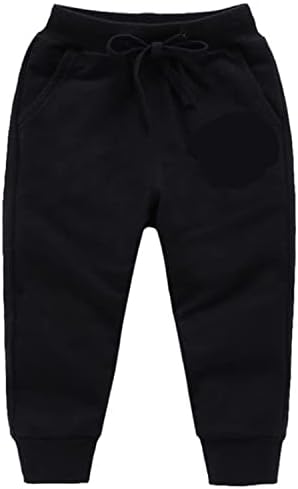 מכנסי רץ פעוטות יוניסקס מכנסיים ילדים כותנה מותניים אלסטיים חורף מכנסי טרנינג מכנסיים 1-5 שנים