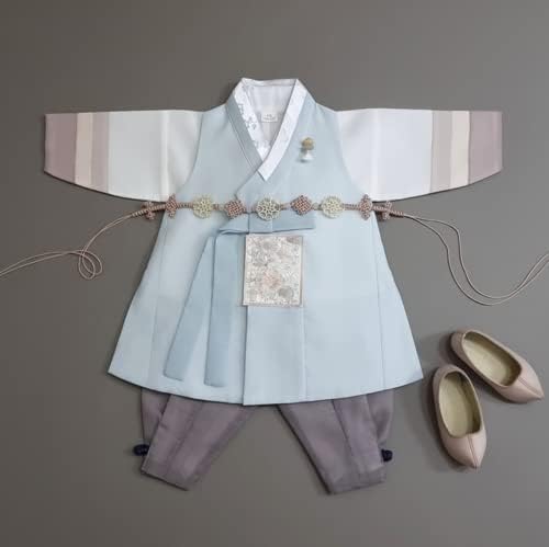 ילד קוריאני Hanbok 100 ימים ~ 10y/o שמלה מסורתית קוריאנית 3 צבעים ילדים תינוקות Hanbok