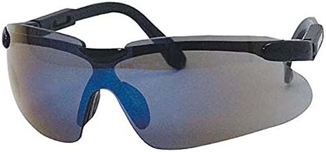 גווית הברזל סבאגו 3100 סדרת ניילון משקפי בטיחות מגן, עדשת מראה כחולה, מסגרת שחורה
