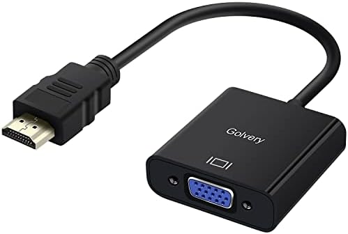 Golvery HDMI לממיר VGA, 1080p HDMI למתאם VGA עם מיקרו USB ו- 3.5 ממ כבל שמע לשולחן העבודה, PC, מחשב