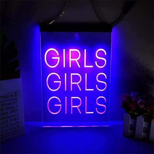 DVTEL בנות ניאון שלט LED דוגמנות אור אור אותיות זוהרות שלט לוח אקרילי ניאון אור דקורטיבי, 30x40 סמ.