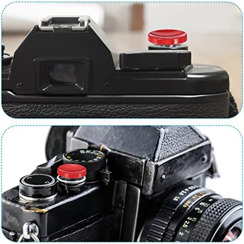 כפתור תריס מצלמה של Patikil, 3 חבילות כפתור שחרור תריס רך כפתור מצלמת נחושת טהורה קעור, אדום/שחור/ירוק