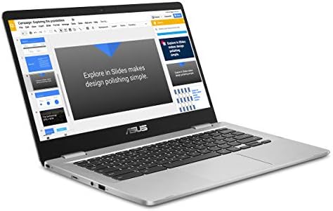 ASUS Chromebook C423 14.0 180 מעלות HD NanoEdge תצוגה, מעבד סלרון ליבה כפול של אינטל, RAM 4GB LPDDR4,
