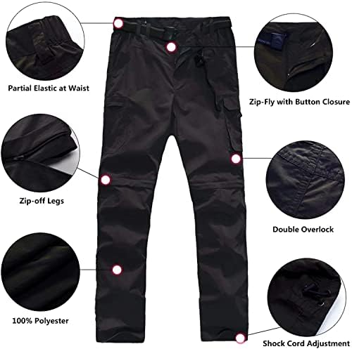 מכנסי מטען בנים ילדים חיצוניים חיצוניים מהיר יבש רוכסן מליכה לטיפוס על מכנסי מכנסיים מזדמנים מכנסי