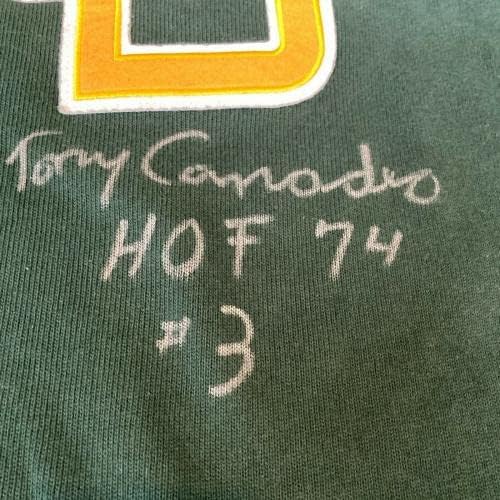 טוני קנאדו HOF 1974, 3 חתום אותנטי גרין ביי פקרס ג'רזי JSA COA - גופיות NFL עם חתימה