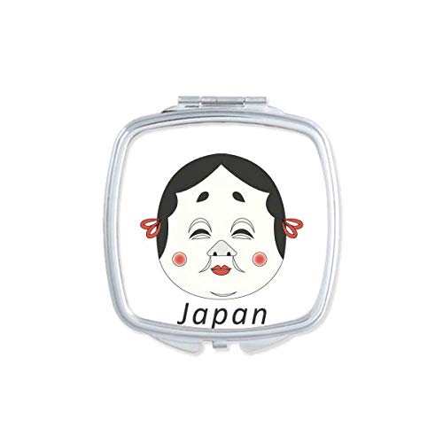 מסורתי יפני מצחיק אישה ראש מראה נייד קומפקטי כיס איפור כפול צדדי זכוכית