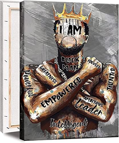 ממוסגר גדול 24 איקס 36 אפריקאי אמריקאי בד קיר אמנות דקור שחור איש מלך גברים כרזות הדפסי יצירות אמנות