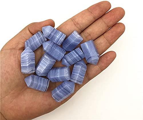 תכשיטים מרקה תכשיטים טבעיים תחרה כחולה אגייט אבן חן משושה משושה קריסטל עיפרון נקודת מגדל ריפוי אבן חן דגימה