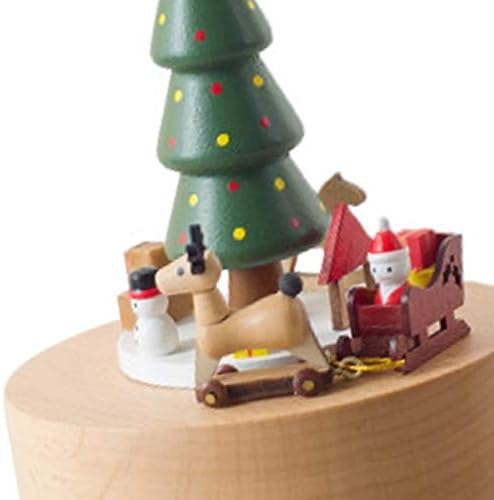 N/A עץ חג המולד קופסת מוזיקה מעץ קופסת חג המולד ELK SANTA CLAUS BOX