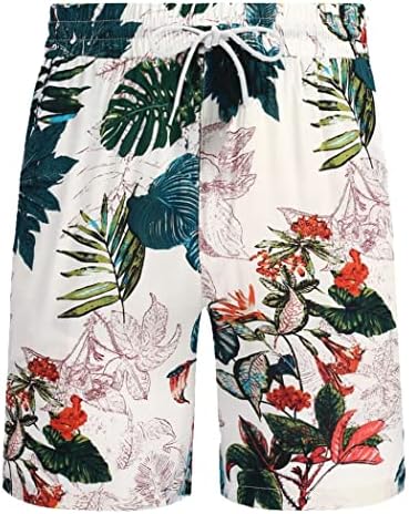 COOFANDY MENS HAWAIIAN BEACH מכנסיים קצרים פרחים מזדמנים המותניים המותניים קצרים