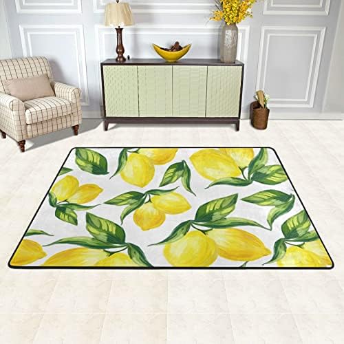 עלי לימון צהובים שטיחים גדולים של שטיחים רכים משתלת שטיחי פליימט שטיח שטיח לילדים משחק חדר שינה חדר סלון 4