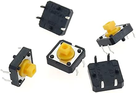 10 יחידות 12x12x7.3 ממ מתגי מישוש PCB מתג מישוש צהוב SMD SMD כפתור לחיצה קטן מתג טקט 12 * 12 *