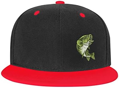 כובע בייסבול של Bass Punk Hip הופ, כובע סנאפבק מתכוונן לילד וילדות כובעים שוליים שטוחים