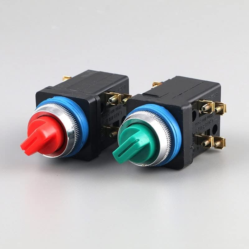 P132 380V כפתור מתג סיבוב חשמלי 25 ממ 2 מיקום/3 מתג לחצן בורר מיקום אדום/ירוק LA18-22x2 LA18-22X3-