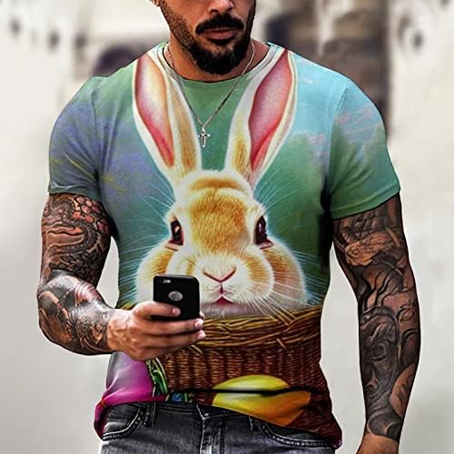חולצות פסחא לגברים, חולצת טריקו גרפית ארנב ארנב חמוד