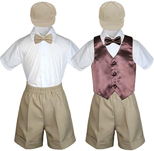 Leadertux Baby ילד פעוט ילד חליפה פורמלית חליפה חאקי מכנסיים קצרים