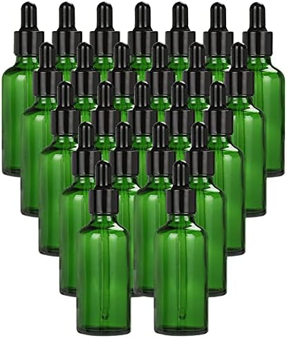 אדמס-בטא 24 יחידות בקבוקי טפטפת עיניים בקבוקי טפטפת בקבוקי זכוכית ירוקה 30 מל לשמנים אתרים וארומתרפיה
