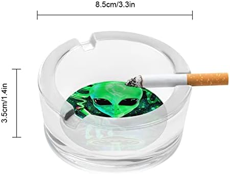 עישון Aliens Ufo Attray זכוכית לסיגריה סיגריה קלאסית עגולה מאפרות קריסטל