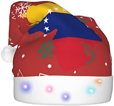 ונצואלה מפת דגל מצחיק מבוגרים קטיפה סנטה כובע אור עד חג המולד כובע לנשים & מגבר; גברים חג המולד