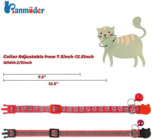 2 מארז רעיוני חתול צווארון הבדלני עם פעמון, אישית חתלתול קולרים, מתכוונן בטיחות אבזם צווארון עבור
