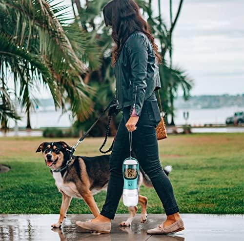 בקבוק מי כלבים של Cibaabo, מתקן לחיות מחמד נייד עם מיכל מזון ניתוק, מנעול הוכחת דליפה, פילטר