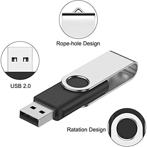 Aretop 16GB Flash Trives 100 חבילה, USB 2.0 אגודל מסתובב כונני כונני תפזור