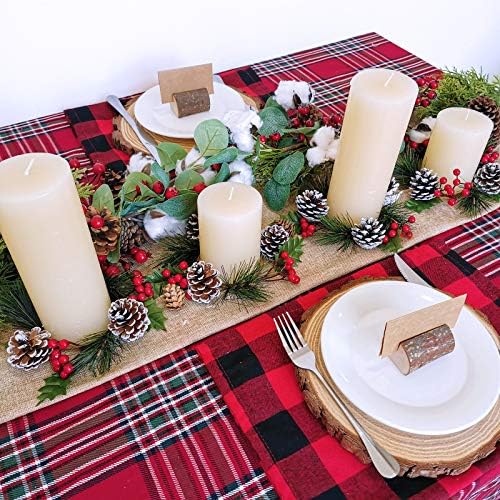 4 יח 'מלאכותי מושלג חרוט אורן וטבעות נרות אדום פירות טבעות נרות חג המולד טבעות נרות טבעות זר טבעות