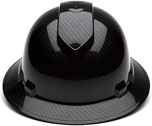 Pyramex Ridgeline כובע קשיח מלא של Pyramex, מתלה מחגר 4 נקודות, דפוס גרפיט שחור מבריק