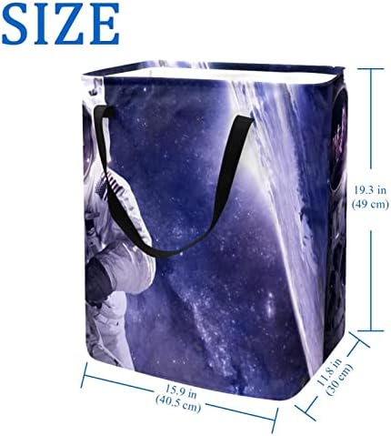 יקום החלל החיצון אסטרונאוטים הדפס סל כביסה מתקפל, סלי כביסה עמידים למים 60 ליטר אחסון צעצועי כביסה לחדר