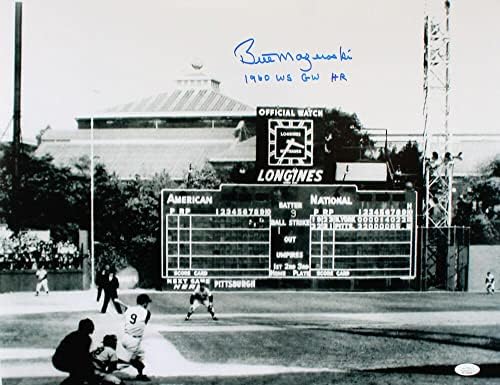 ביל מזרוסקי חתימה 16x20 1960 GW WS Run Home Photo -JSA W *כחול - תמונות MLB עם חתימה