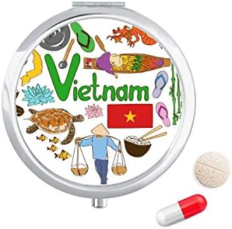 וייטנאם אהבת לב נוף לאומי דגל גלולת מקרה כיס רפואת אחסון תיבת מיכל מתקן